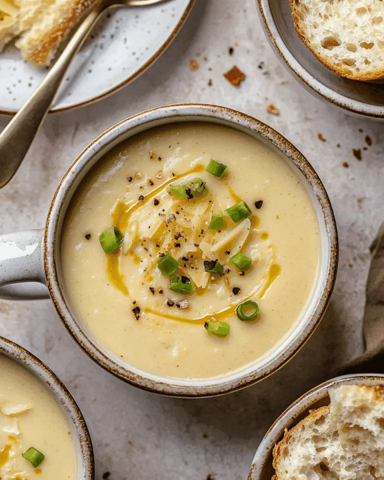 Roasted Garlic Cheddar Cauliflower Soup