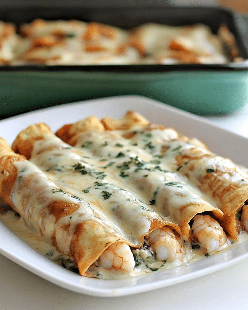 Shrimp Enchiladas with Cream Sauce