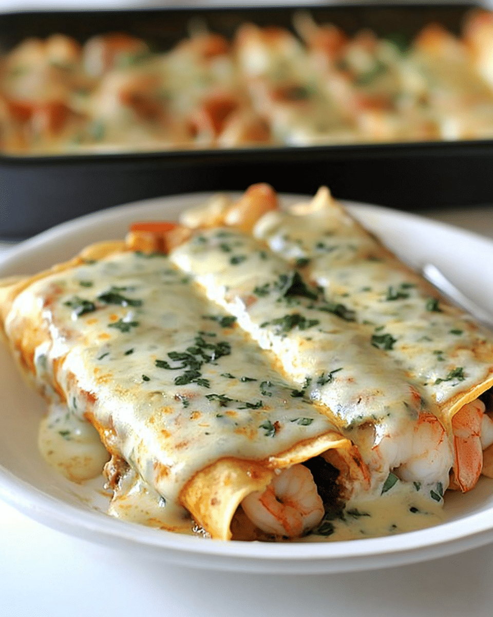 Shrimp Enchiladas with Cream Sauce