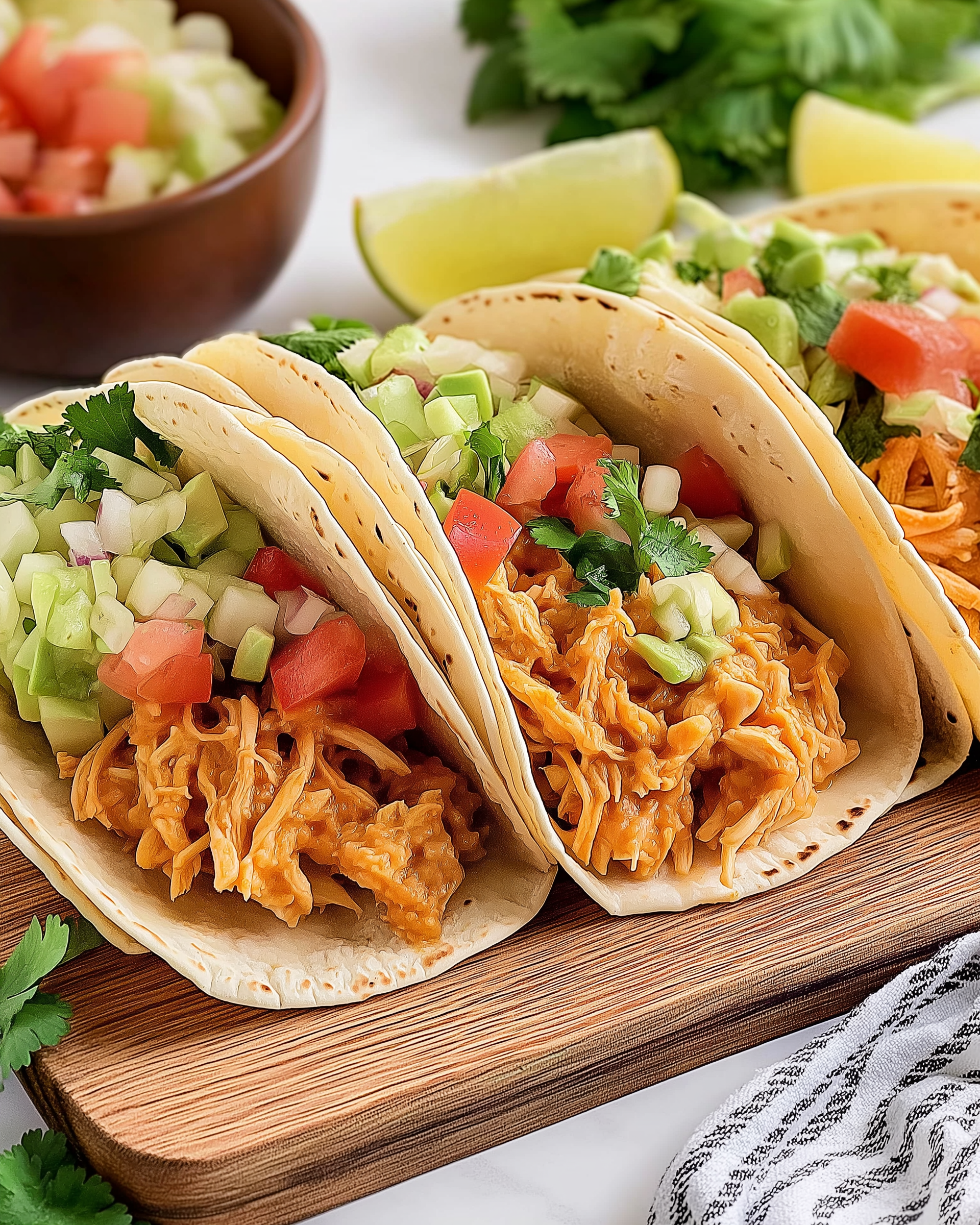 Slow Cooker Queso Chicken Tacos