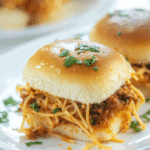 Spaghetti Sliders with Cheese