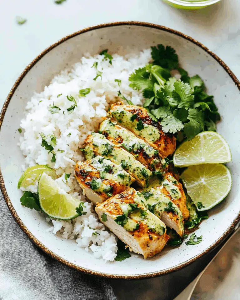 Sweet Chili Chicken Bowl with Coconut Lime Drizzle