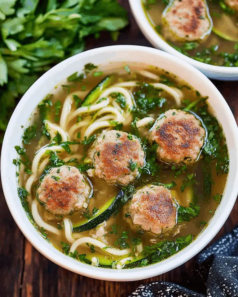 Turkey Meatball Zoodle Soup