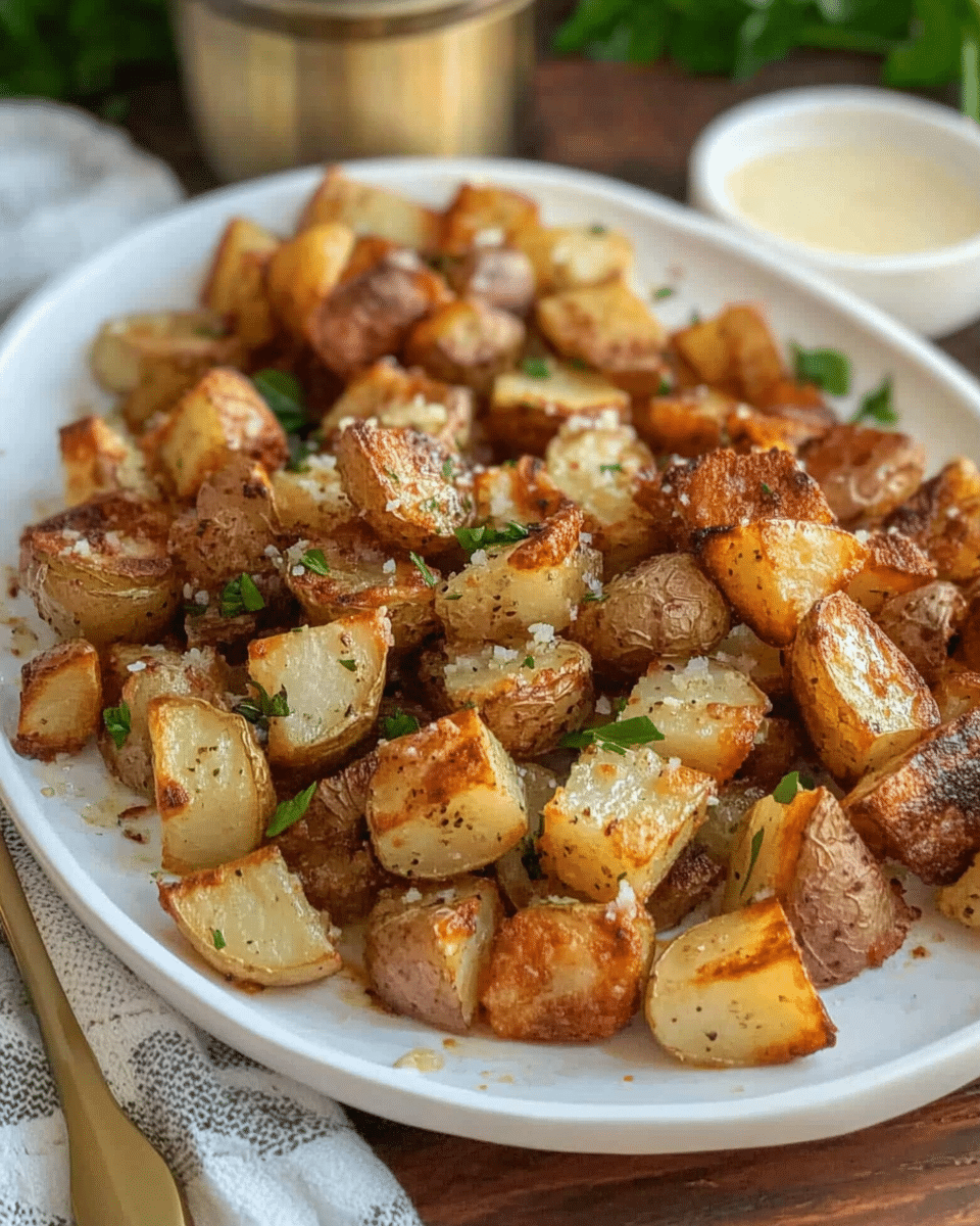 Air Fryer Garlic Parmesan Potatoes