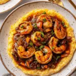 Brown Stew Shrimp with Sweet Potato Grits