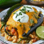 Chicken and Cheese Stuffed Poblano Peppers