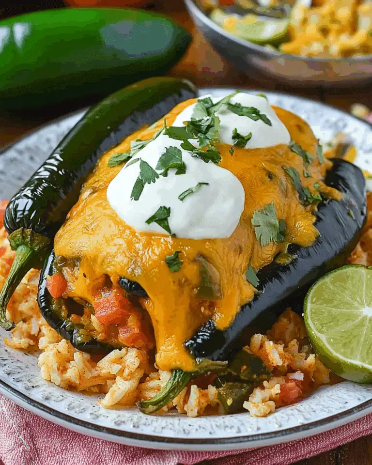 Chicken and Cheese Stuffed Poblano Peppers