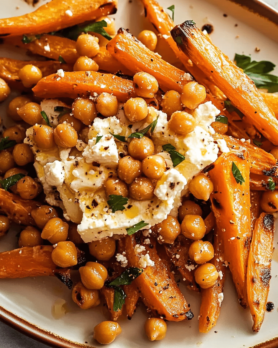 Chickpeas and Roasted Carrots with Whipped Feta