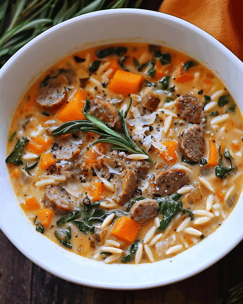 Creamy Butternut Squash and Sausage Soup