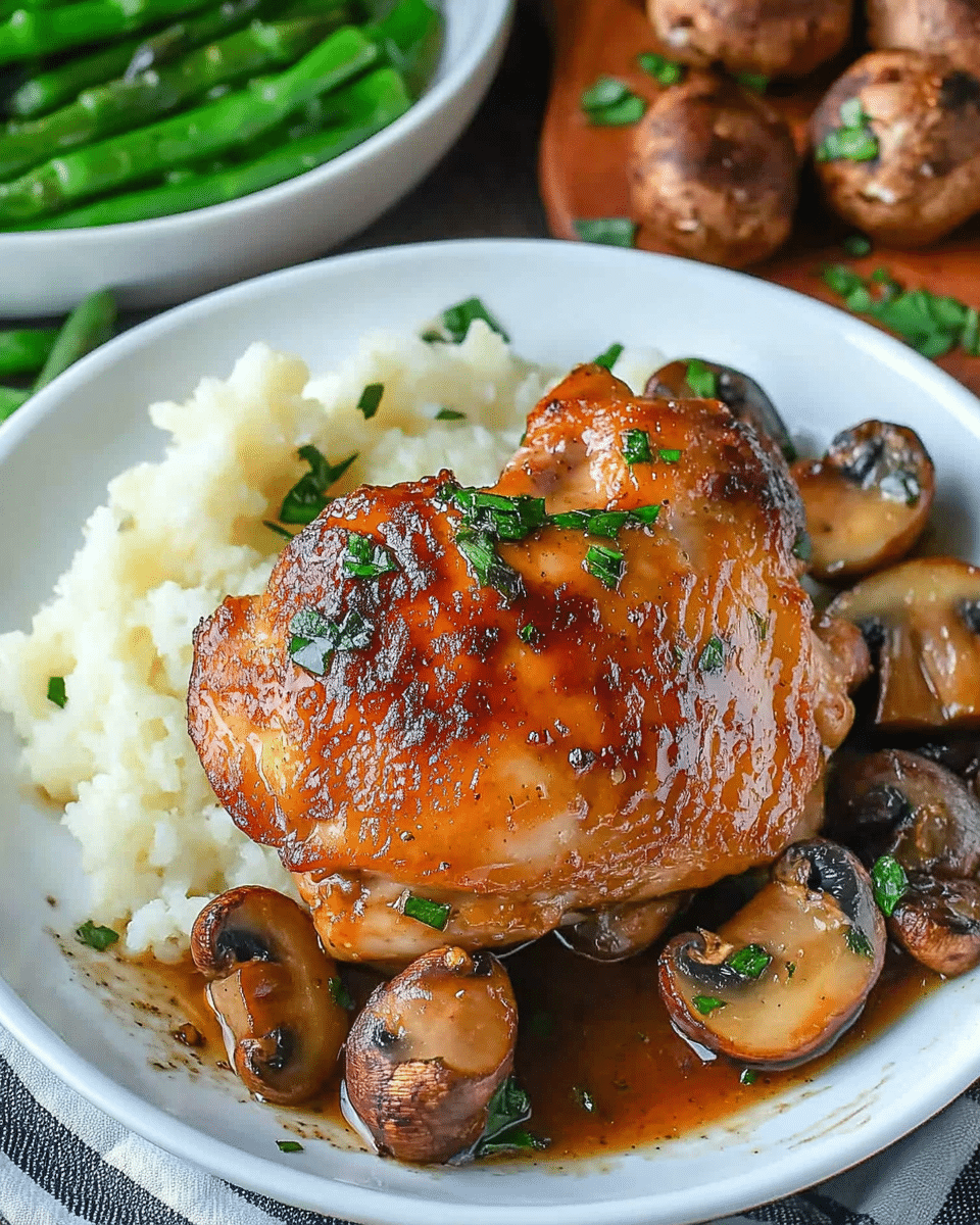 Garlic Mushroom Chicken Thighs