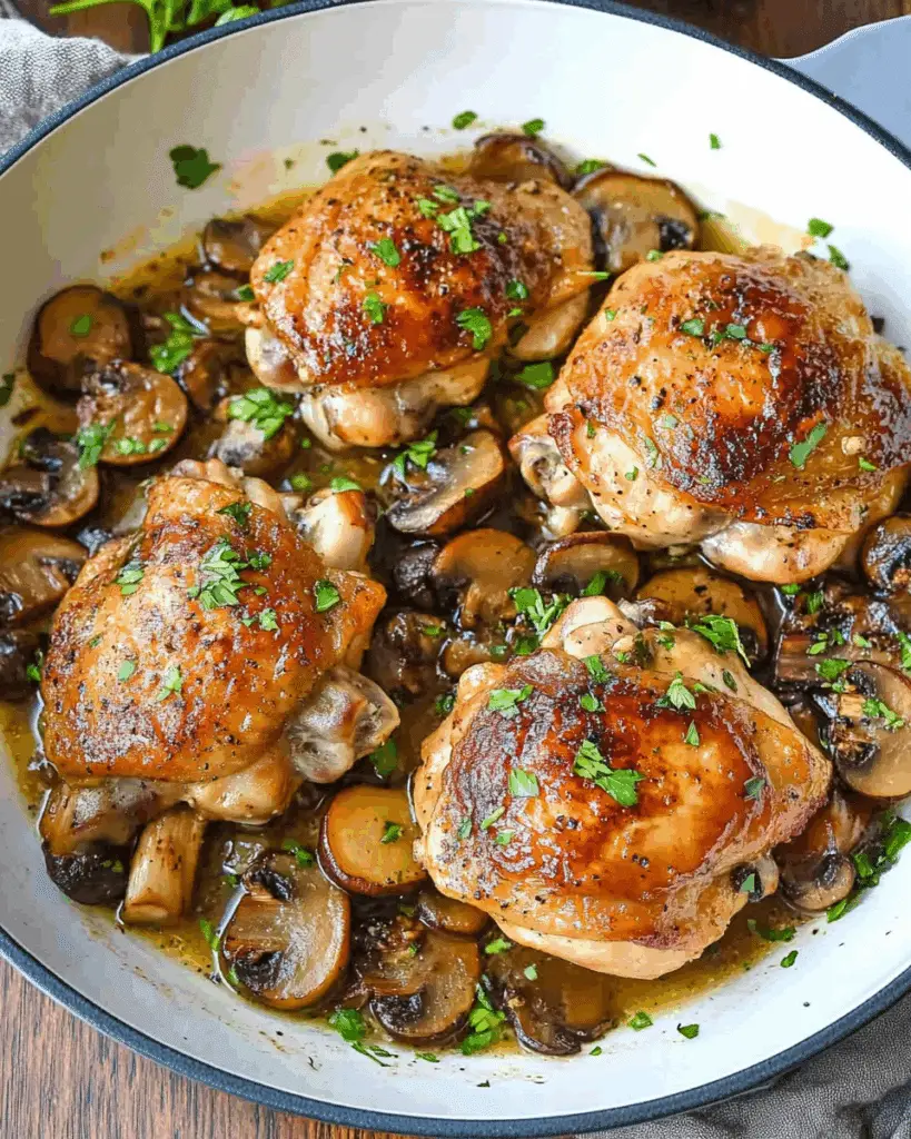 Garlic Mushroom Chicken Thighs