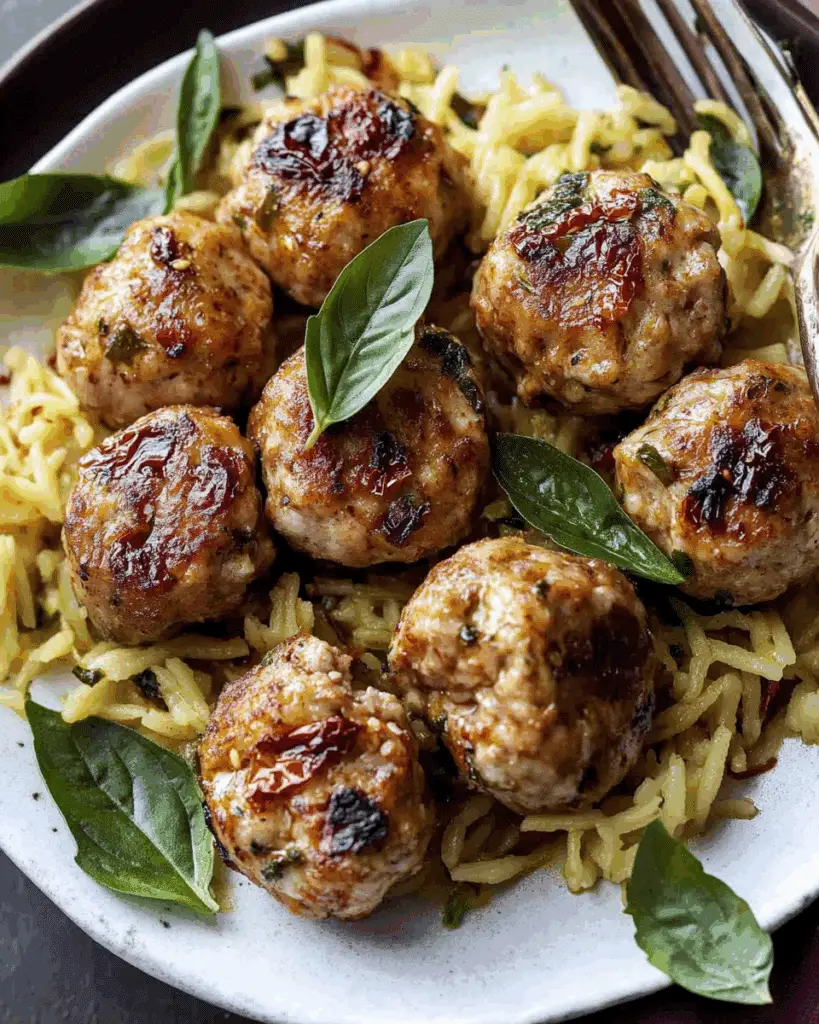 Mediterranean Sun-Dried Tomato Chicken Meatballs