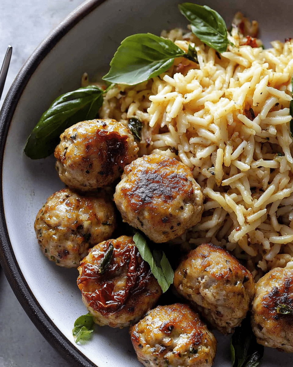 Mediterranean Sun-Dried Tomato Chicken Meatballs