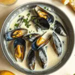 Mussels in a Creamy Garlic Sauce