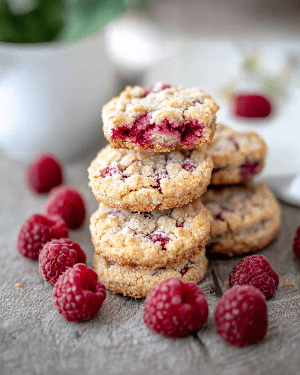 Keto Raspberry Crumble Cookies