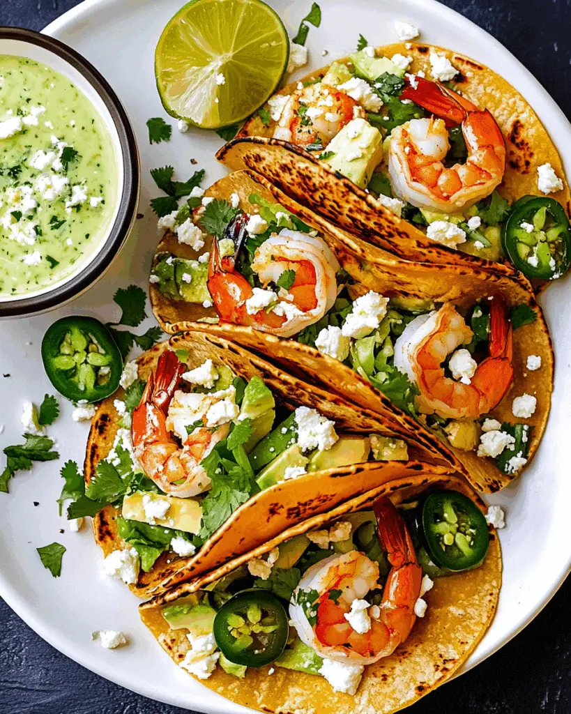 Shrimp Tacos with Creamy Cilantro-Lime Sauce