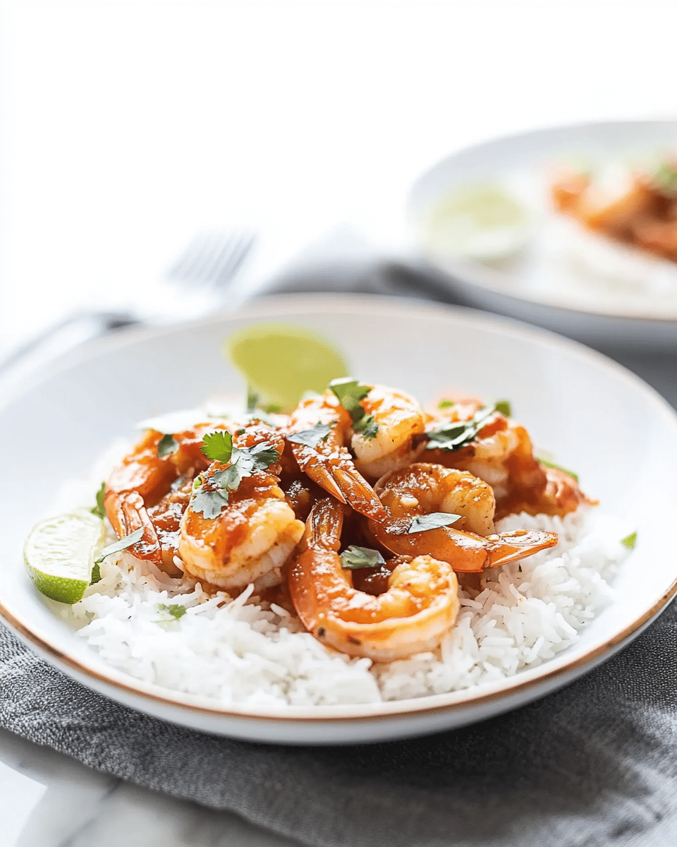 Spicy Chili Garlic Shrimp with Coconut Rice