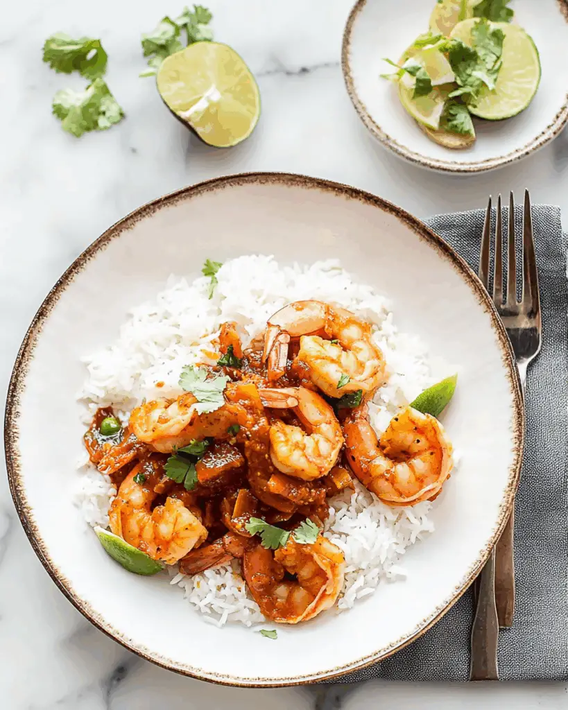 Spicy Chili Garlic Shrimp with Coconut Rice