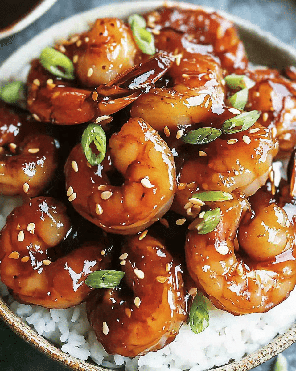 Sticky Honey Garlic Shrimp