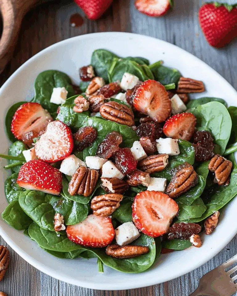 Strawberry Spinach Salad with Candied Pecans