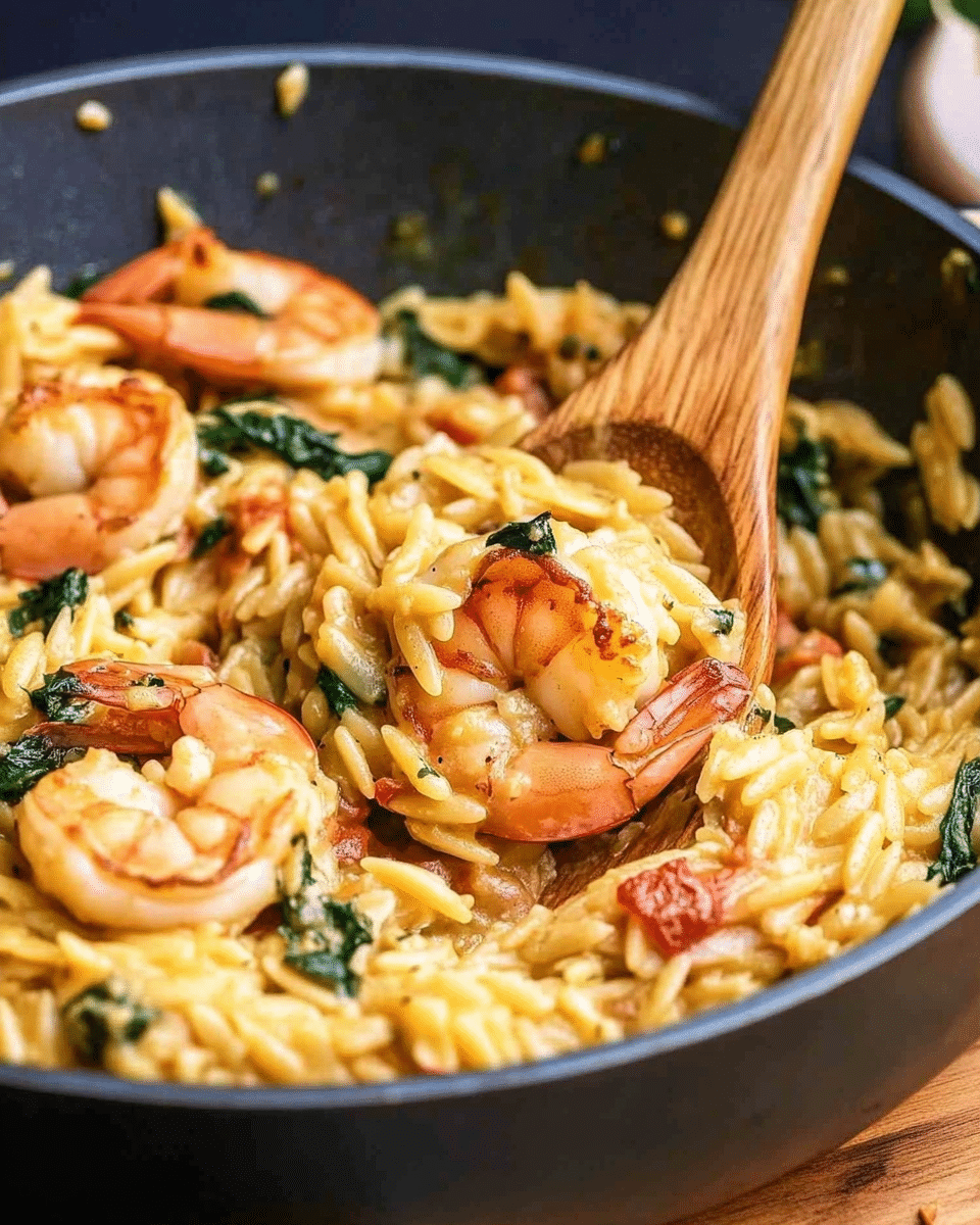 Tuscan Shrimp Orzo Skillet