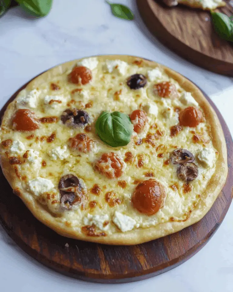 Mediterranean Feta Naan Pizza