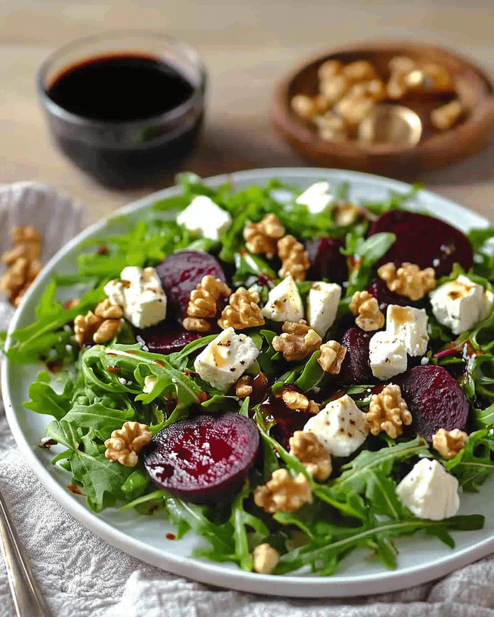 Rocket, Beetroot, Walnut & Feta Salad with Balsamic Dressing