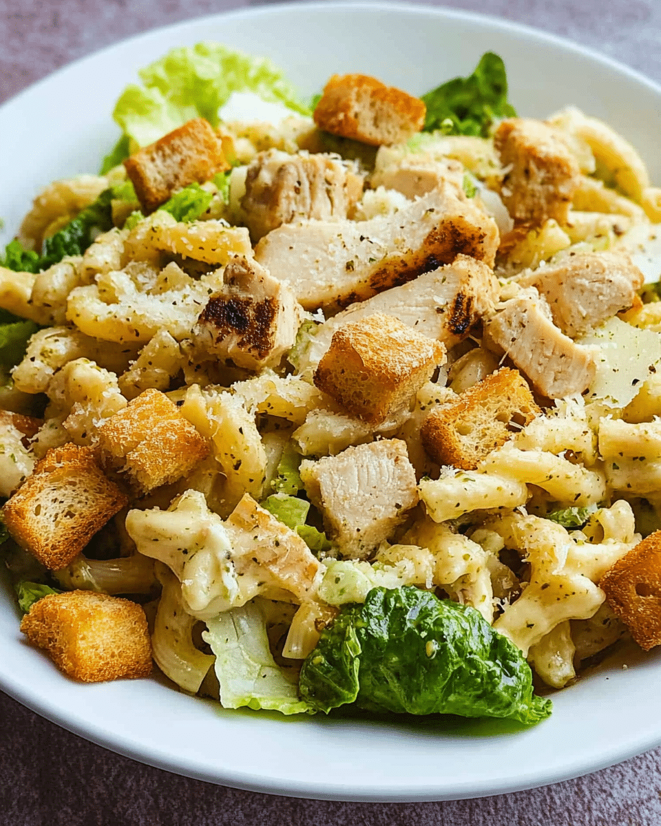 Caesar Pasta Salad with Grilled Chicken