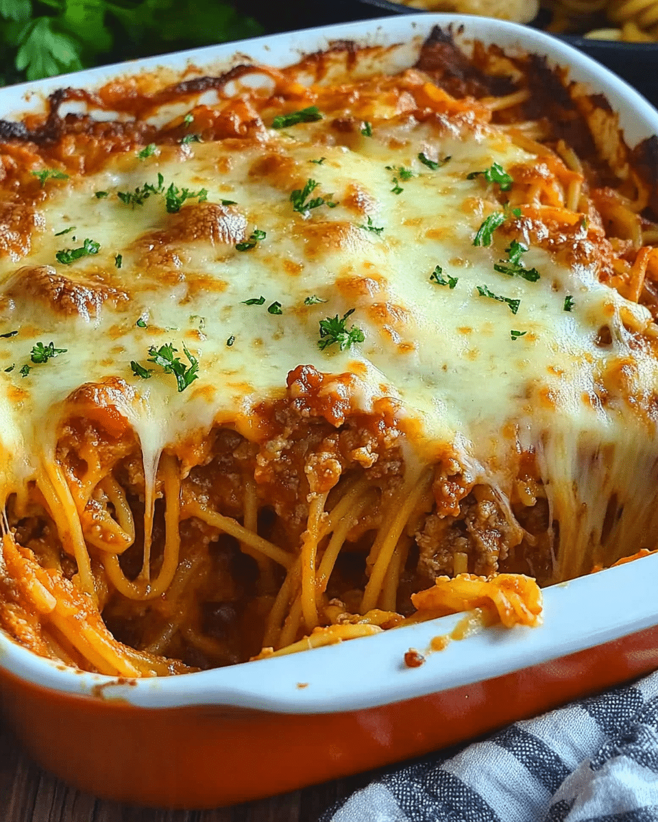 Cheesy Baked Spaghetti