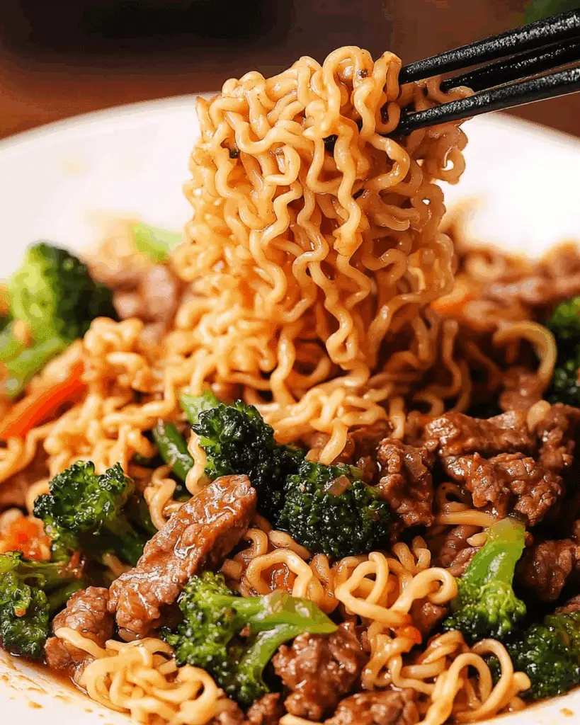 Beef Ramen Noodles Stir Fry