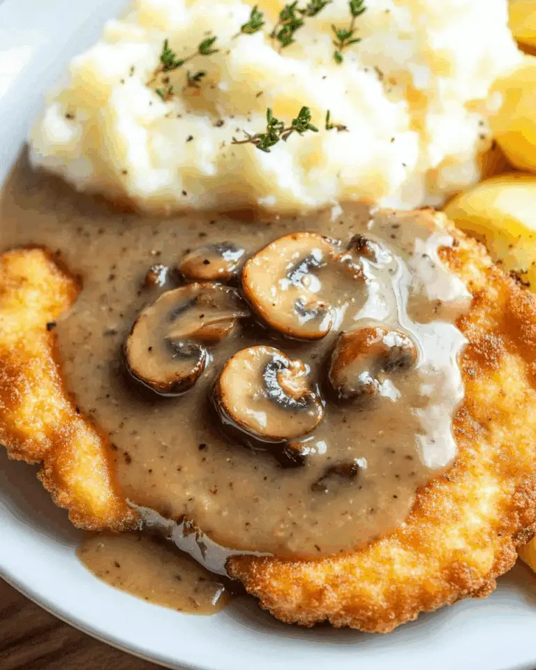Chicken Schnitzels with Mushroom Gravy