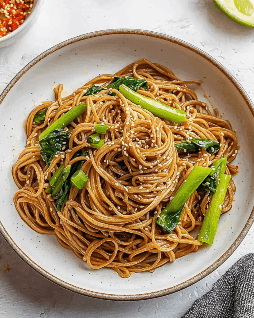 Garlic Sesame Soba Noodles