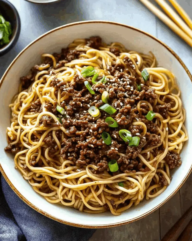 Mongolian Ground Beef Noodles