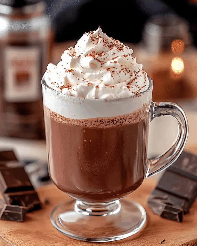 Hot Chocolate with Peppermint Whipped Cream