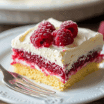Vanilla Raspberry Sheet Cake