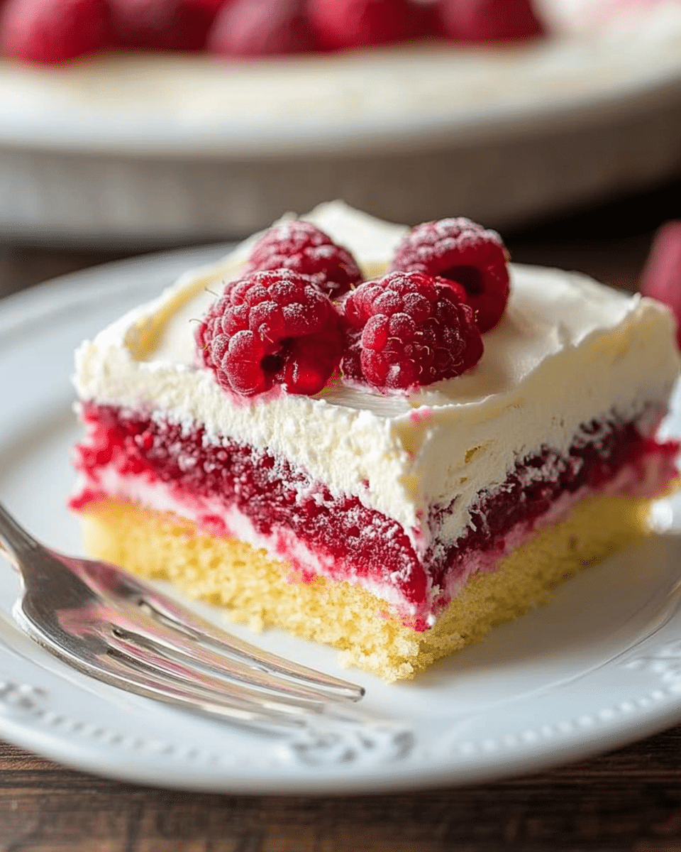 Vanilla Raspberry Sheet Cake