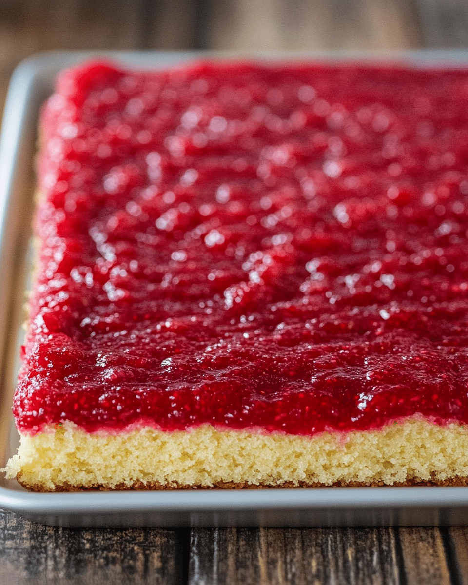 Vanilla Raspberry Sheet Cake