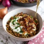 Hearty Middle Eastern Mujadara with Caramelized Onions Recipe