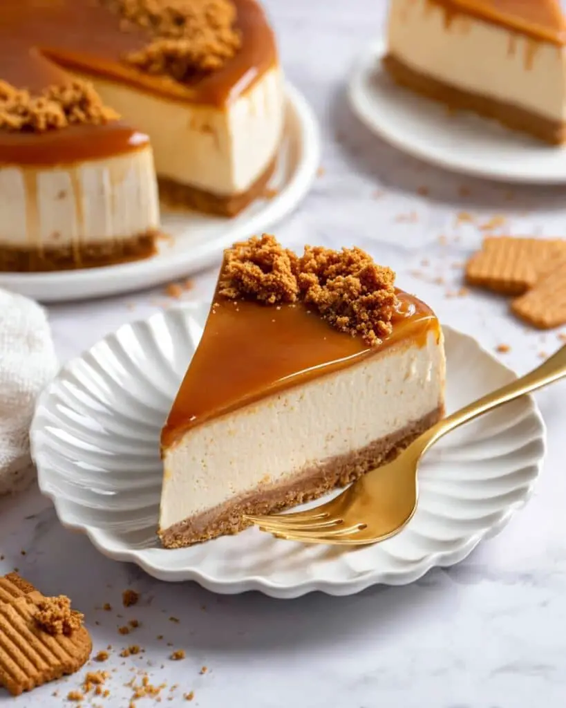 Vegan Biscoff Cheesecake with Cookie Butter Crust and Topping Recipe