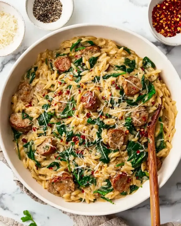 One Pan Chicken Sausage and Orzo Recipe