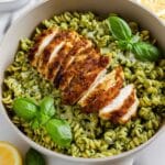 Pesto Pasta with Crispy Parmesan Chicken Recipe