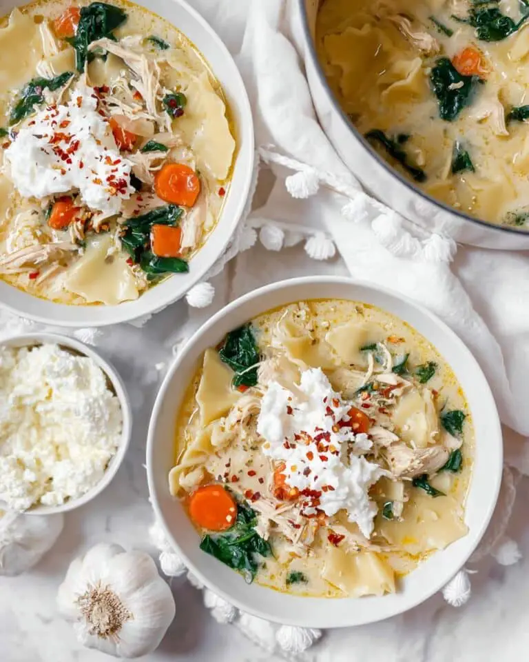 Creamy Chicken Alfredo Lasagna Soup Recipe