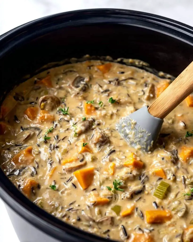 Slow Cooker Mushroom Wild Rice Soup Recipe