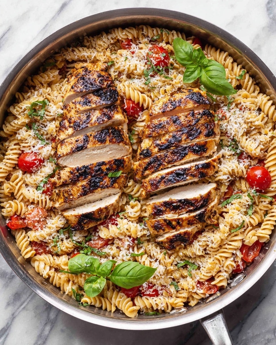 Tomato Basil Pasta with Balsamic Grilled Chicken Recipe