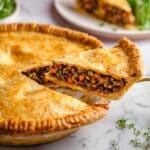 Vegan Tourtière with Savory Lentil and Mushroom Filling Recipe