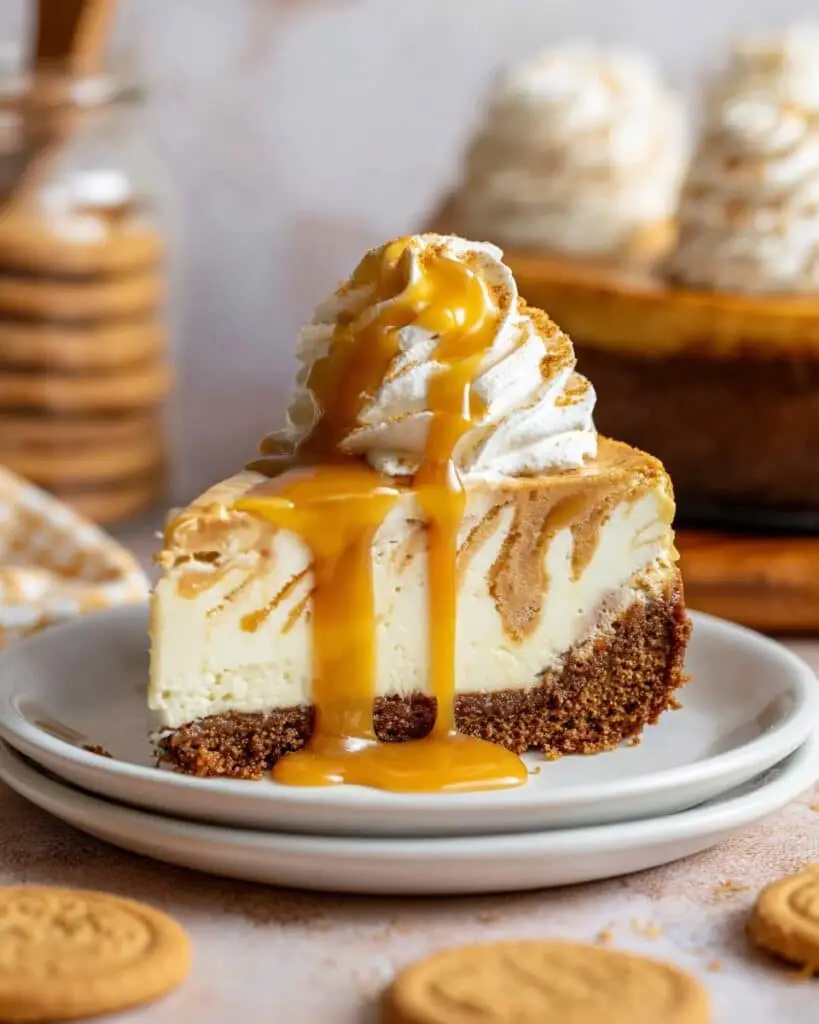 Pumpkin Swirl Cheesecake with Salted Caramel Topping Recipe