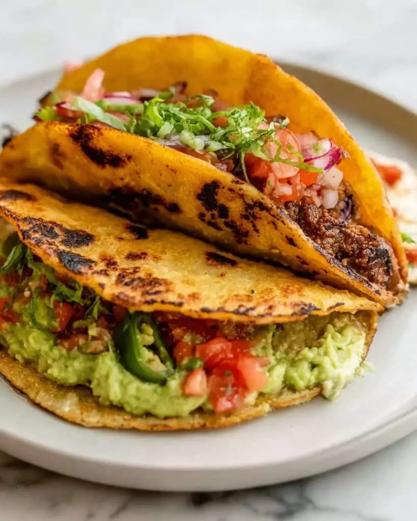 Smash Burger Tacos with Mexican Flavors and Spicy Cream Sauce Recipe