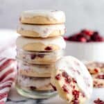 Cranberry Shortbread Cookies with White Chocolate Dip Recipe