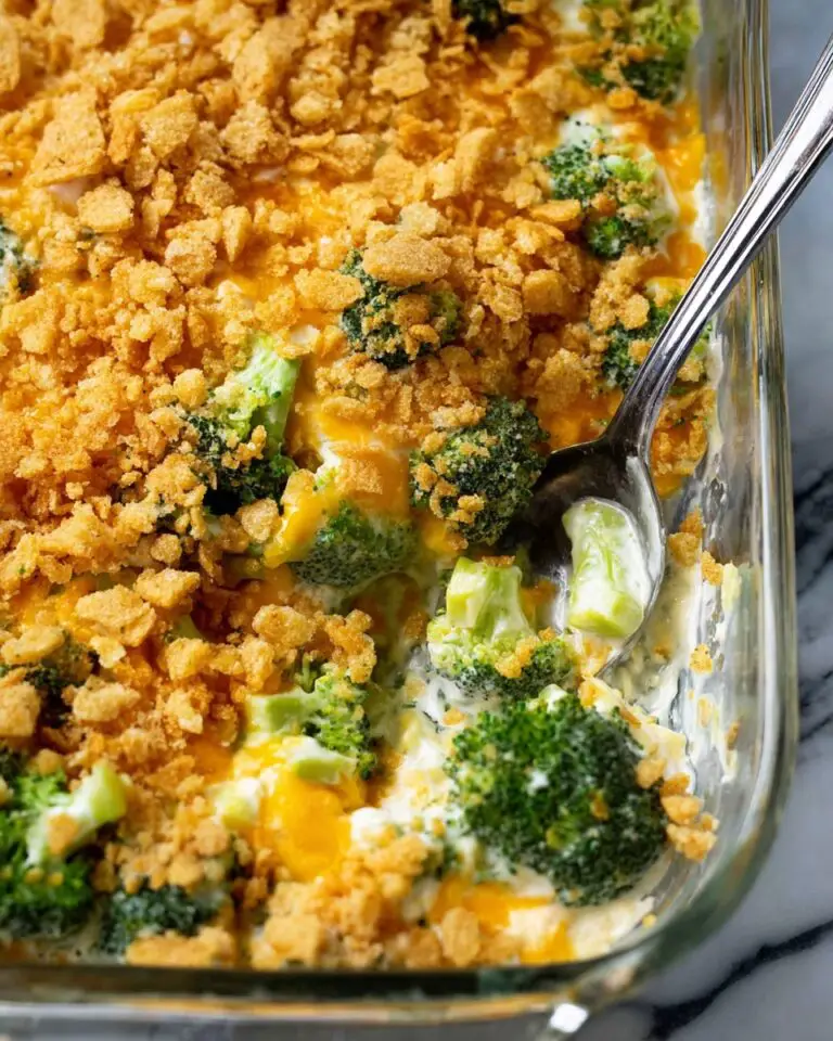 Cheese Broccoli Casserole with Cracker Topping Recipe