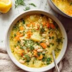 Cabbage Bean Soup with Fresh Herbs and Lemon Recipe